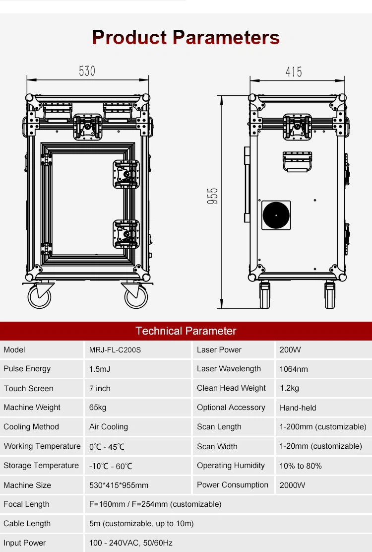 200W Luggage Type Laser Cleaning Machine For Metal and Nonmetal (4) 200W Luggage Type Laser Cleaning Machine For Metal and Nonmetal (4)