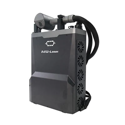 Superficies metálicas Desmontaje de óxido 100W Mochila Láser Máquina de limpieza láser de 1.5 MJ